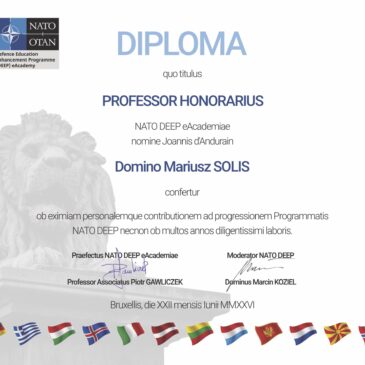 NATO DEEP eAcademy Honorary Professor Receives Award